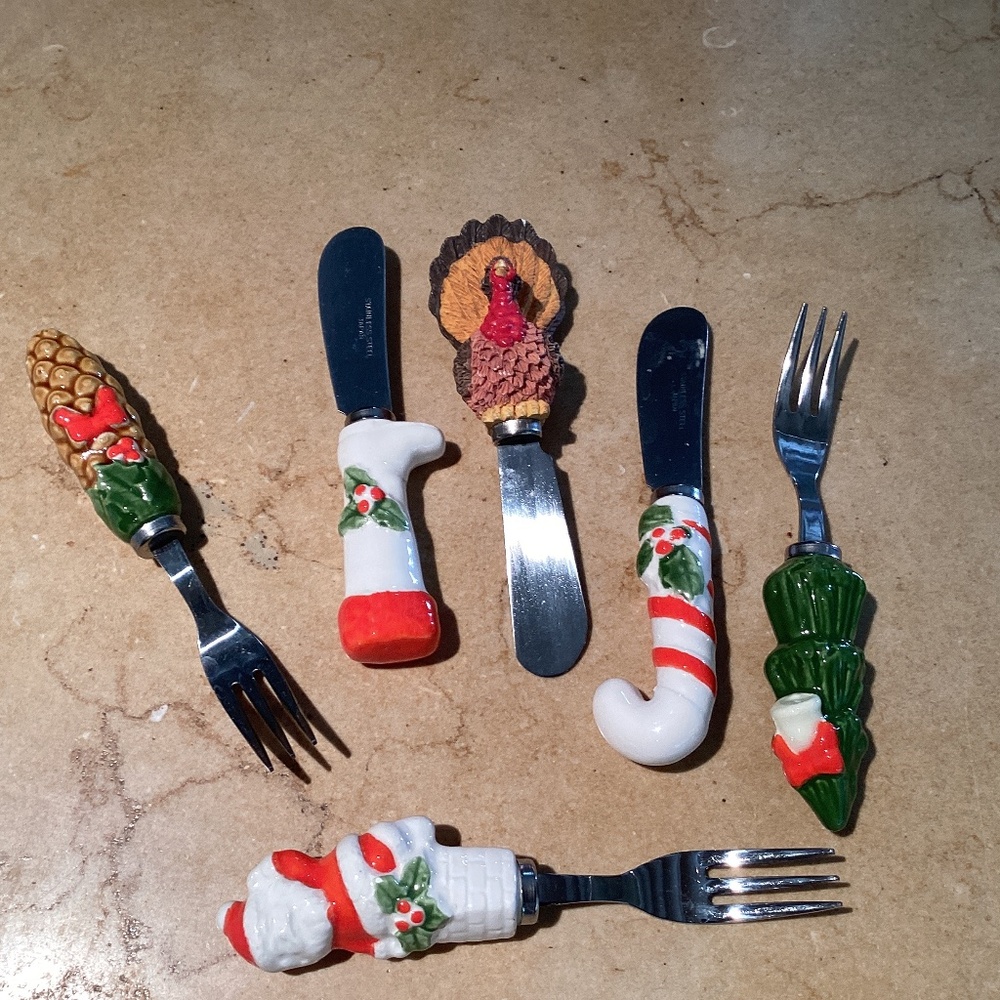 Christmas charcuterie utensils
